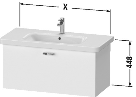 XB607705252 XBase Тумбочка подвесная Европейский дуб, декор Duravit  - Вид №1
