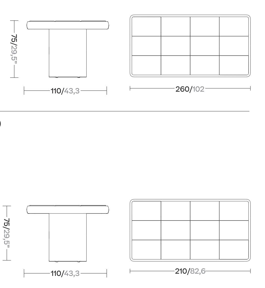 Прямоугольный садовый стол с керамическим верхом Kettal Insula ARCH-00142030 - Вид №4
