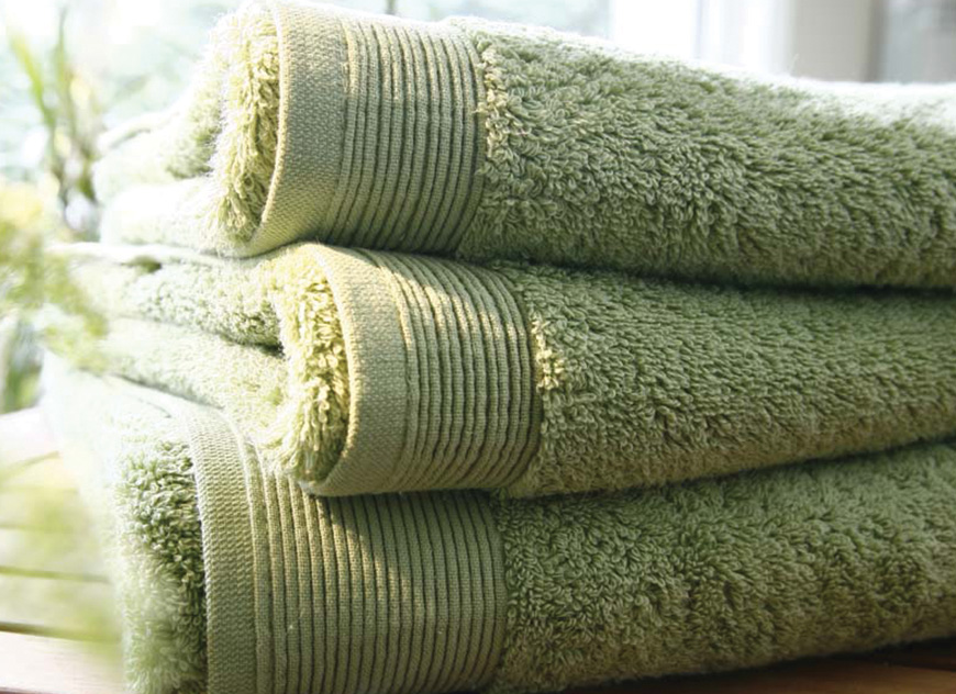 TOW_UNI_LI_70 Полотенце 70/140 lichen зеленый хлопок 600гр/м2 Blanc des Vosges Santreyd 