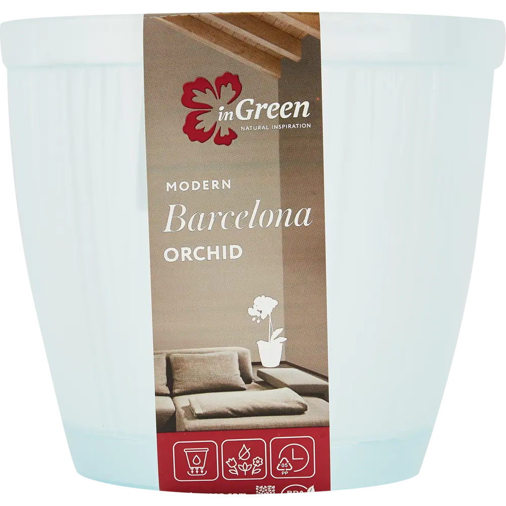 Горшок цветочный Barcelona ø15.5 h14 см v1.8 л пластик голубой INGREEN STLM-2107995 - Вид №3