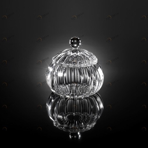 Шкатулка круглая рифленая из пирекса прозрачная hbjewscatr Devon Devon JEWELS Devon&Devon