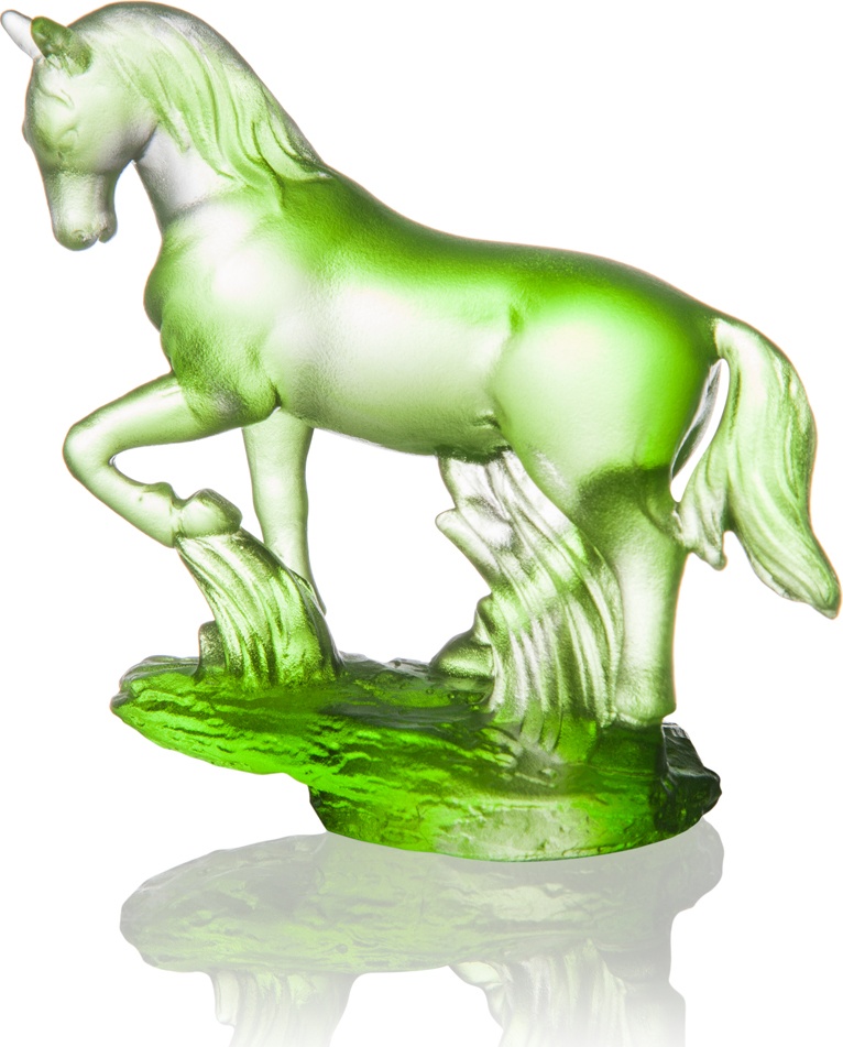 10557327 Cristal de Paris Фигурка Cristal de Paris "Лошадка" 5,5см (зеленая) Хрусталь 