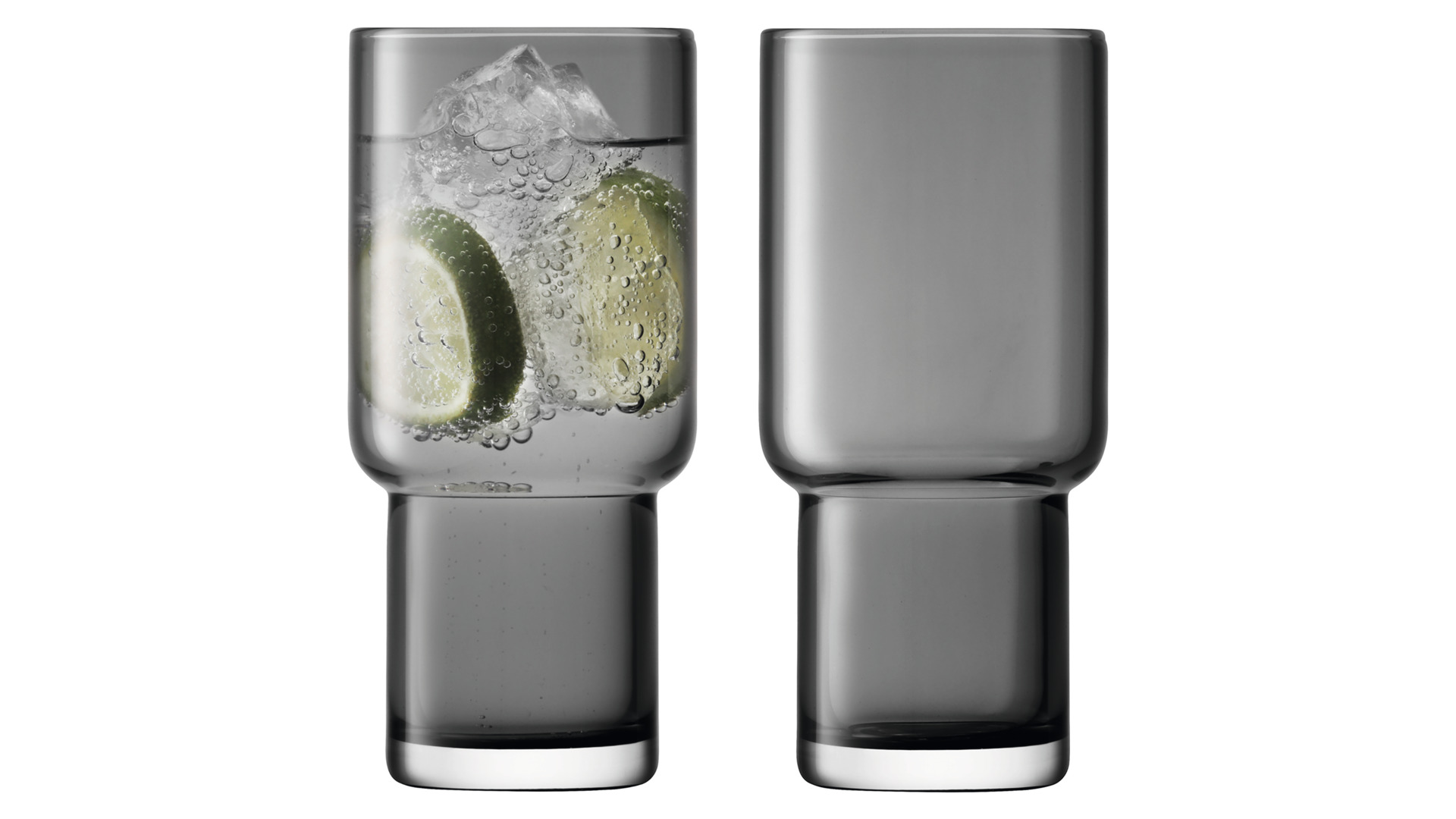 10656225 LSA International Набор стаканов LSA International, "Utility", 390мл, серый, 2шт. Стекло - Вид №1