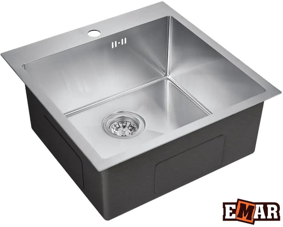 90589003 Мойка универсального монтажа Emar Nano satine 51x51x22.5 см нержавеющая сталь цвет сатин STLM-0297253