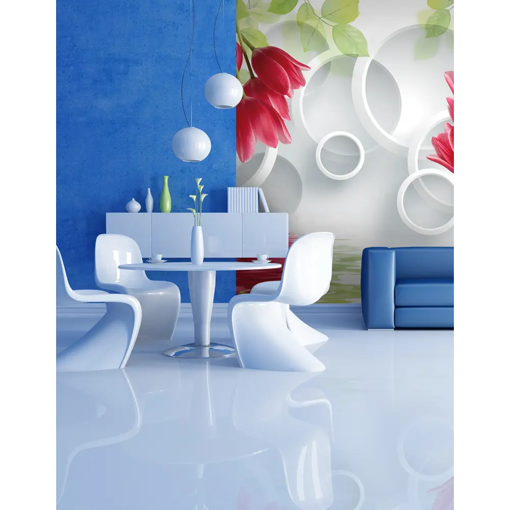 Фотообои 3D Flizart «Красные тюльпаны», флизелиновые, 300x280 см FBRUSH STLM-2196694 - Вид №2