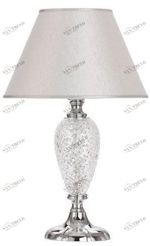 Possoni Illuminazione Настольная лампа Chrome с хрусталем и абажуром Picasso 4999/lp