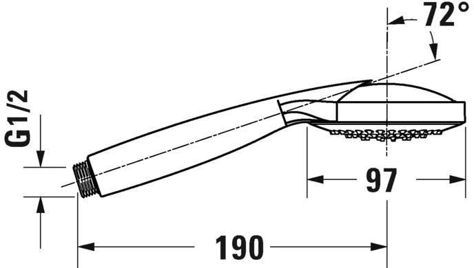 Duravit Ручной душ с фиксированной струей  Uv0650008  - Вид №1