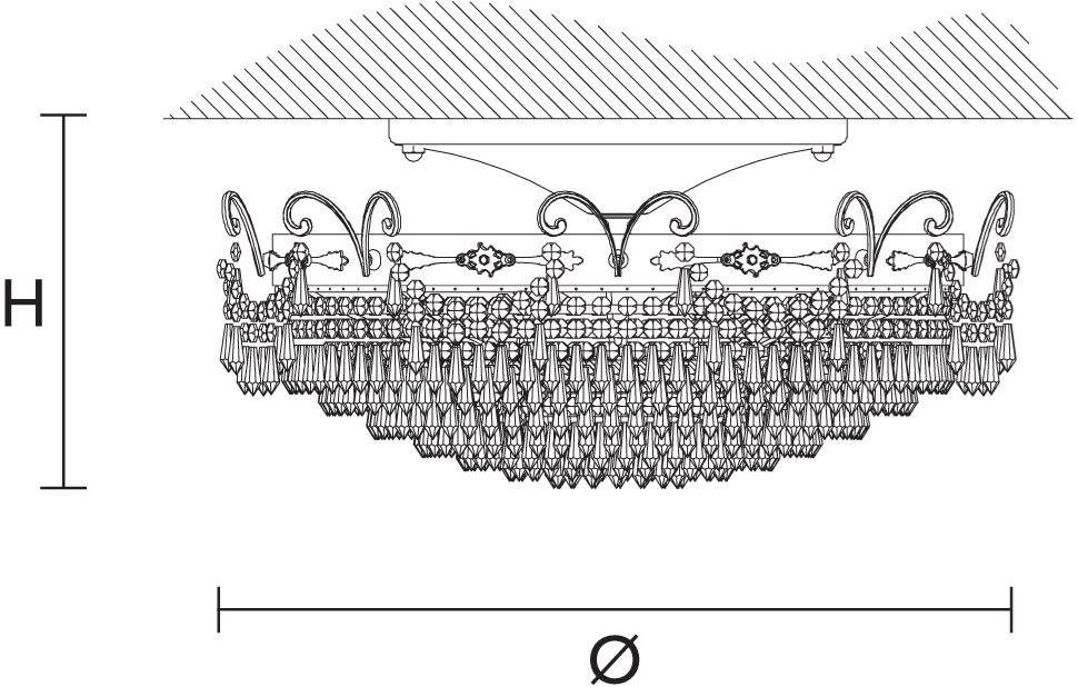 Masiero Потолочный светильник с кристаллами Glassé sun-id-1507207 - Вид №1