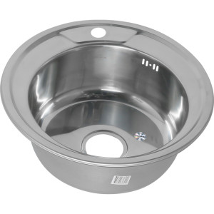 Мойка MLN490N 0,6/160 врезная/полированная с сифоном (246N*15)