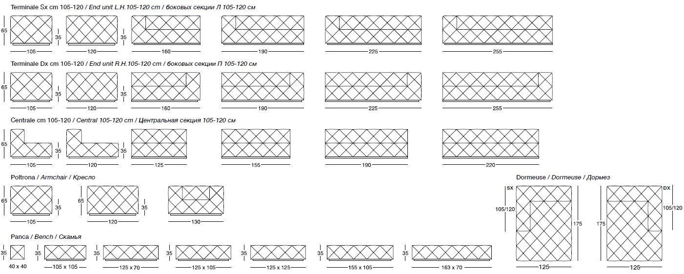 Longhi Секционный кожаный диван Loveluxe W 500 - Вид №4