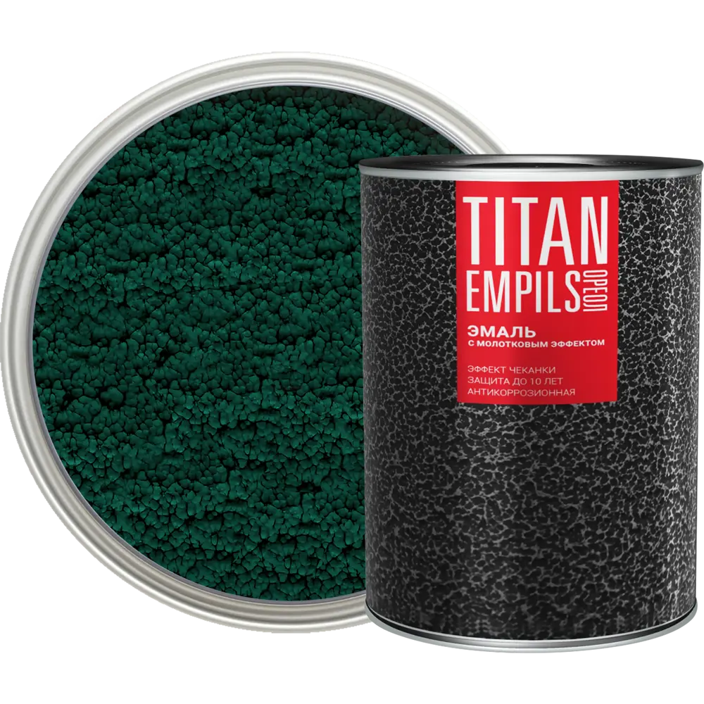 Грунт-эмаль 3 в 1 Ореол Titan молотковая цвет темно-зеленый 0.8 кг STLM-2208174