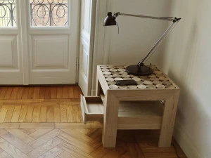 mg12 Прикроватная тумбочка из массива дерева с ящиками Sofia