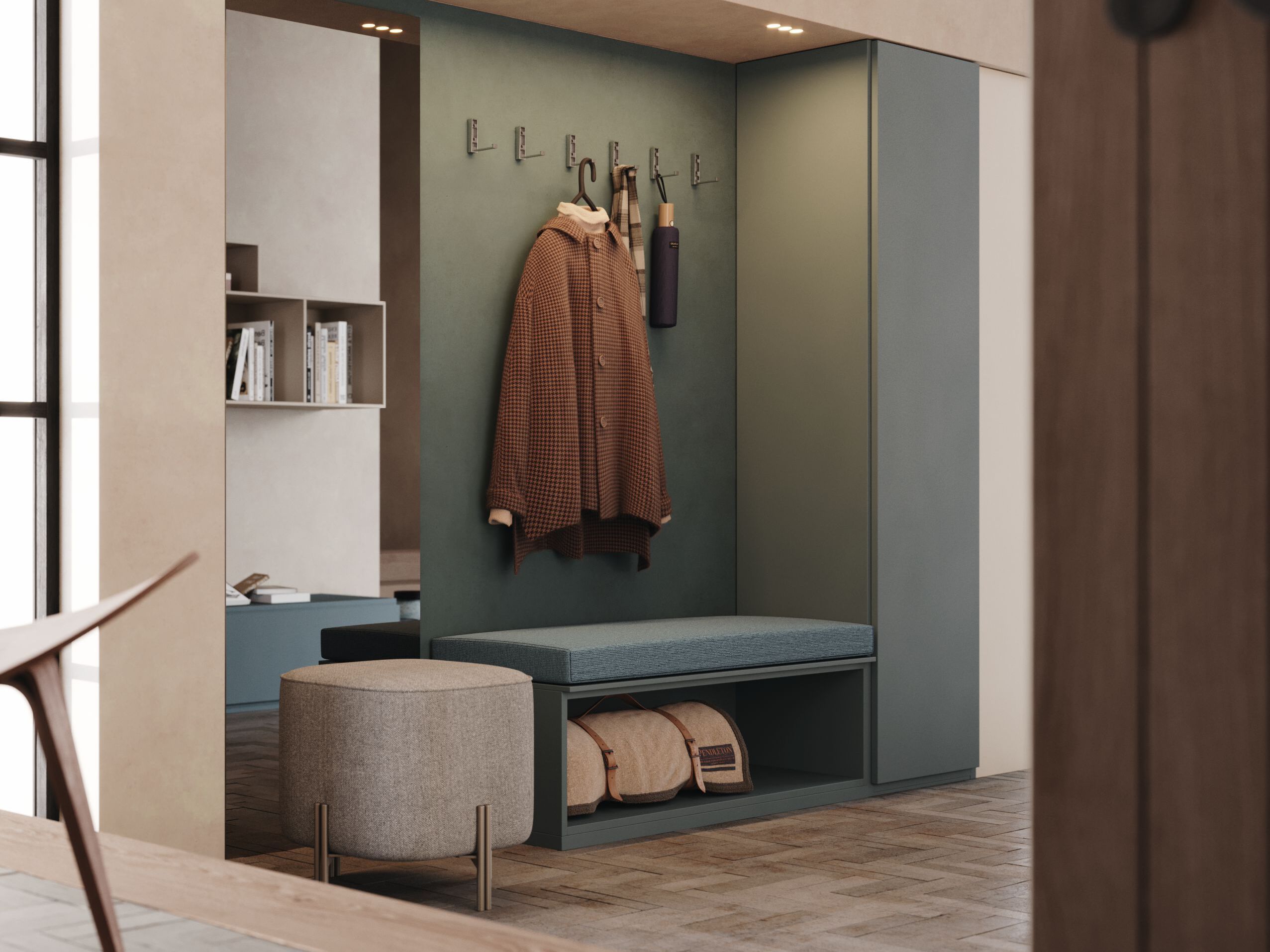 Деревянная секционная прихожая с зеркалом Giessegi день за днем ARCH-00149896