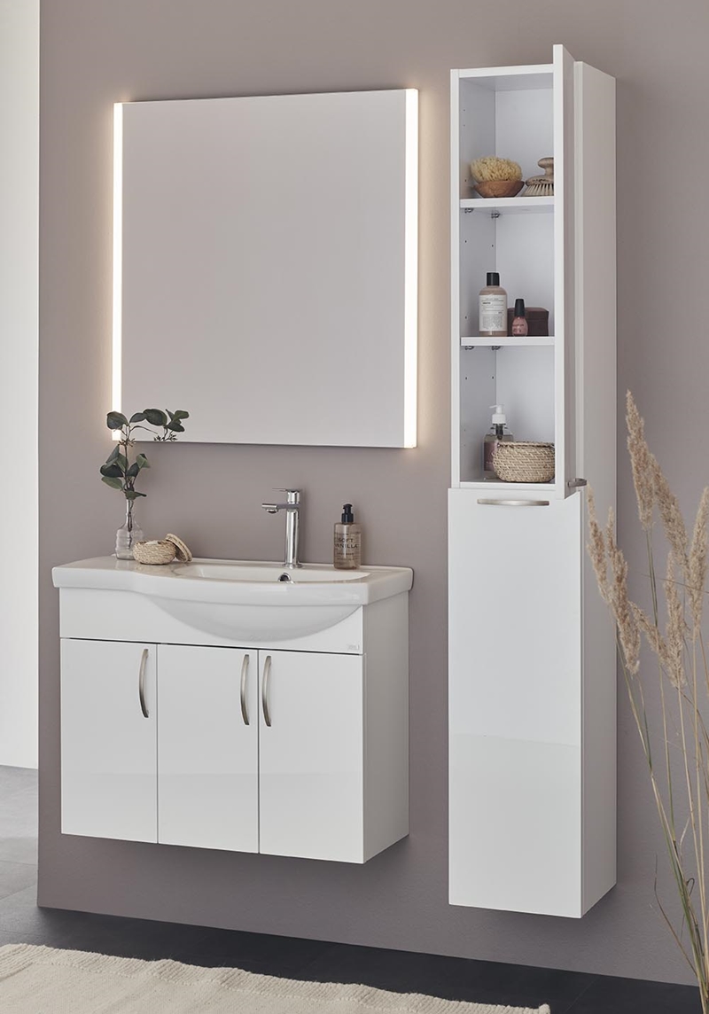 1280 High Cabinet Fix White High Gloss Noro  Белый  - Вид №2