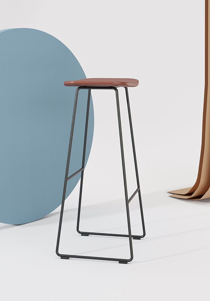 Высокий металлический табурет с сиденьем из полипропилена Infiniti Klejn ARCH-00023467 - Вид №8