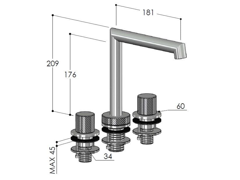 Смеситель для раковины из нержавеющей стали Fontealta ARCH-00053026 - Вид №2