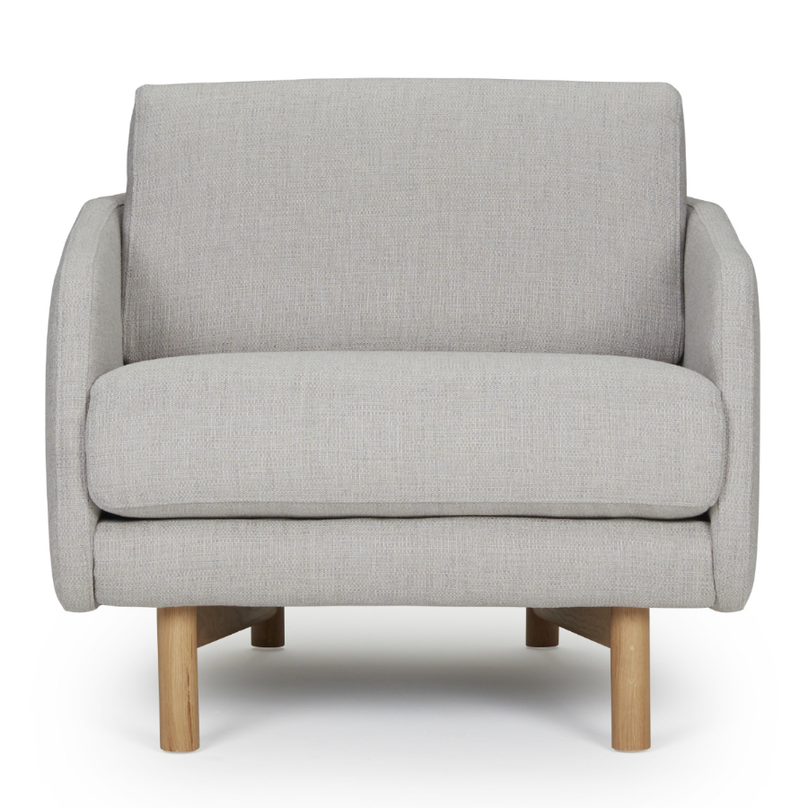 Кресло Tved с ножками из дуба, светло-серое Kragelund 29001202163 - Вид №1