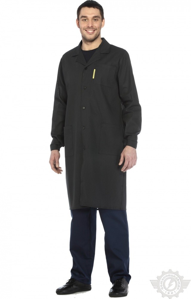 61712 Халат мужской темный  Одежда для обслуживающего персонала  размер 60-62/182-188 Спецодежда  - Вид №2