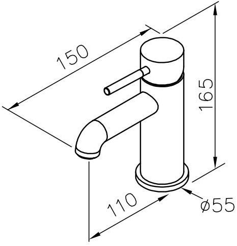 JUSTIME Смеситель для умывальника, однорычажный, из хромированной латуни Pan i 6765-90-80ma - Вид №1