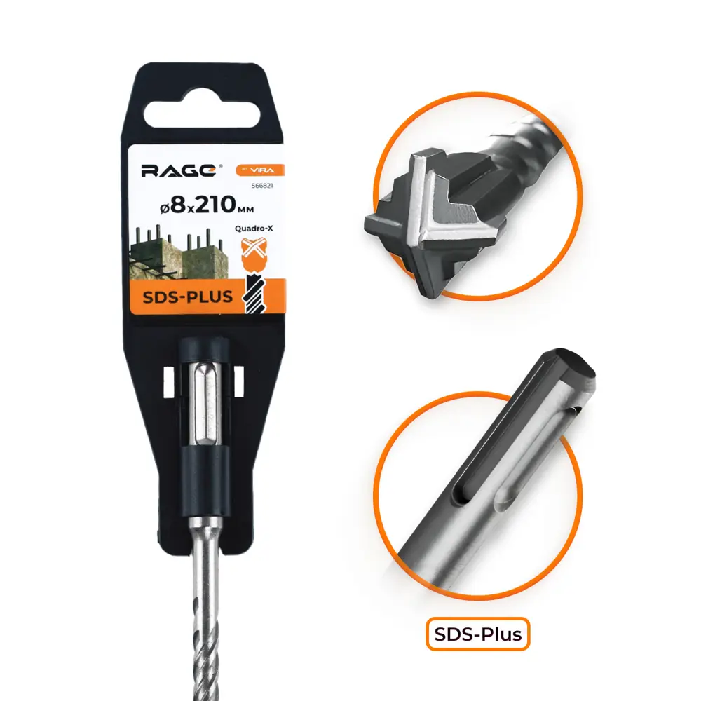 Бур RAGE SDS-plus 8×210 мм для бетона и камня 89383430 STLM-1510234 - Вид №1