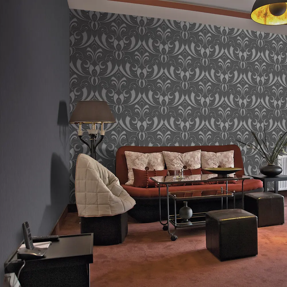 Обои флизелиновые Erismann Elegance чёрные 1.06 м 3633-7 STLM-2096936 - Вид №2