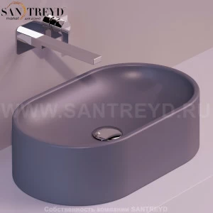 FL13ANTRACITEMATT Накладная раковина на столешницу  овальная Simas Flow