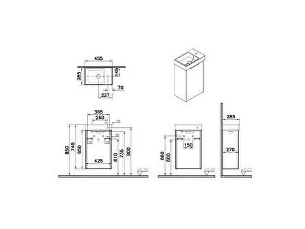 Подвесной шкаф для умывальника со встроенной раковиной VitrA Bathrooms Integra Square ARCH-00143959 - Вид №8
