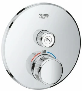 Внешняя часть термостатического смесителя на 1 выход GROHE Grohtherm SmartControl, хром (29118000)