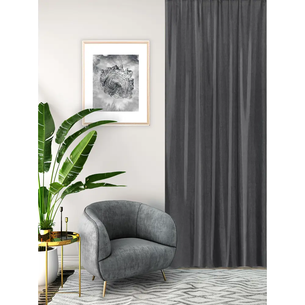 Штора на ленте Seasons Looks 140х260 см Gray цвет серый STLM-2092955 - Вид №4