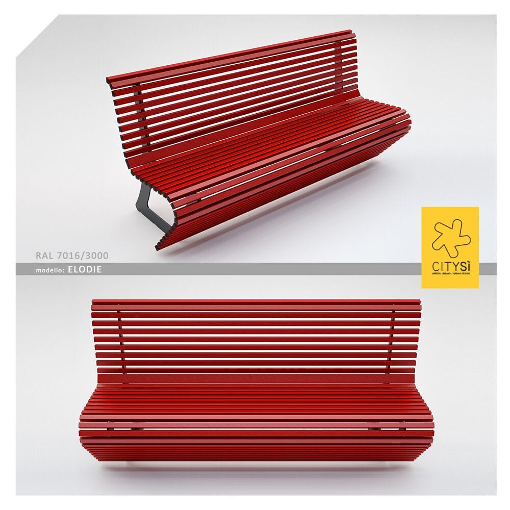 Алюминиевая скамья со спинкой CITYSì Elodie ARCH-00122065 - Вид №2