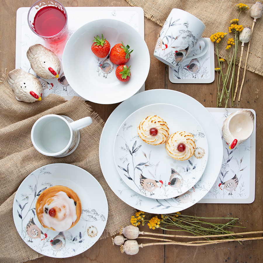 P_0059.625 Набор из 4 сервировочных ковриков country hens Price&Kensington  - Вид №1