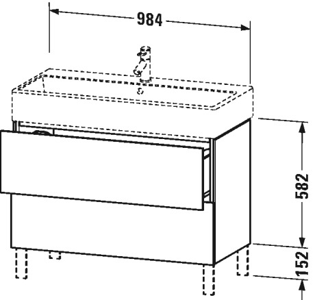 LC677807272 L-Cube Тумбочка напольная Дуб брашированный, натуральный шпон Duravit - Вид №1