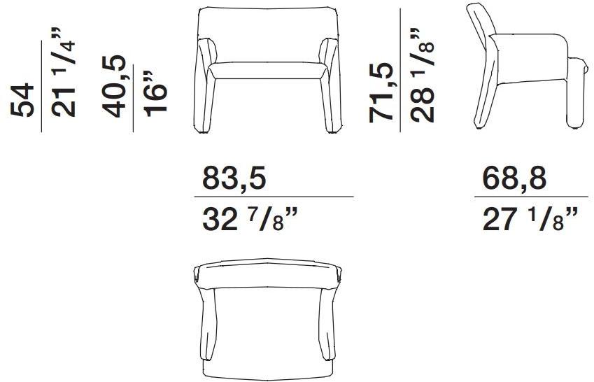 Molteni & C. Кресло из ткани с подлокотниками Glove-up sun-id-1513326 - Вид №7