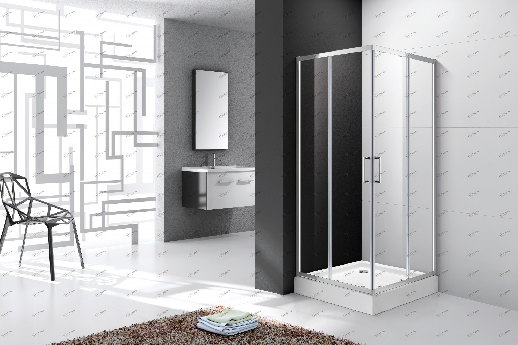 Душевой уголок CEZARES MOLVENO-A-2-80-P-Cr