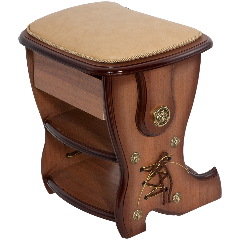 11136 Табурет Сапог с ящиком Орех Песочный BOGACHO 4627138237830