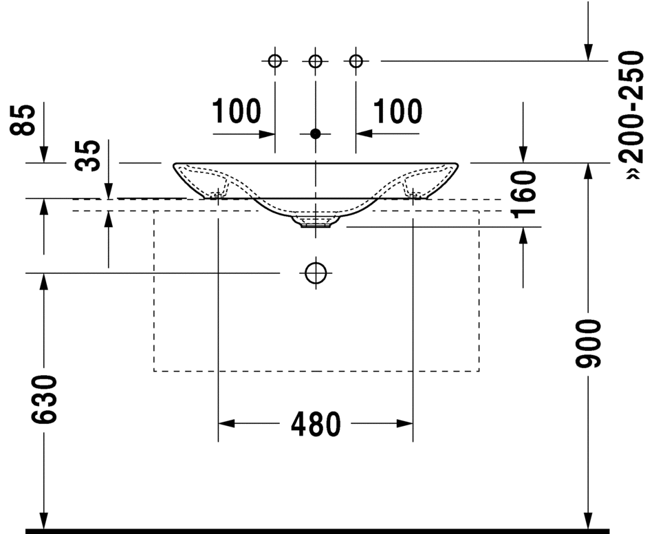 0369700000 Накладная раковина на столешницу  овальная Duravit PuraVida - Вид №5