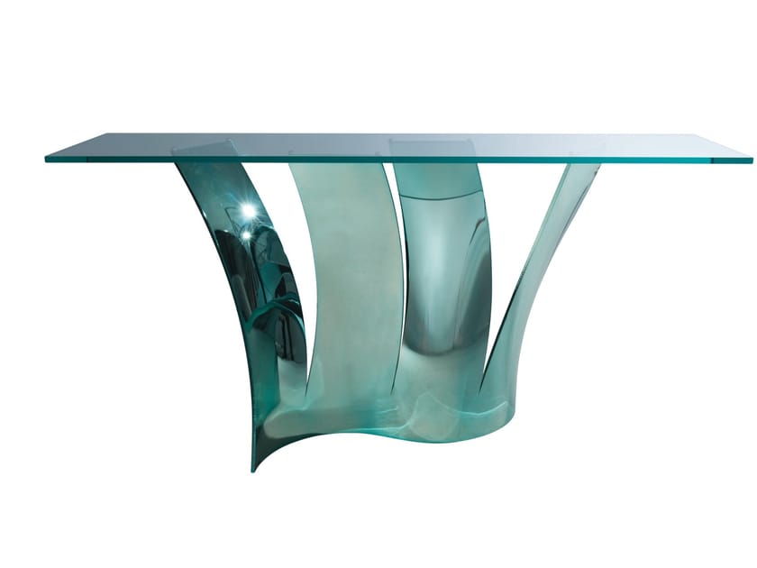 Прямоугольная консоль из стали и стекла ROCHE BOBOIS Voiles ARCH-00073349