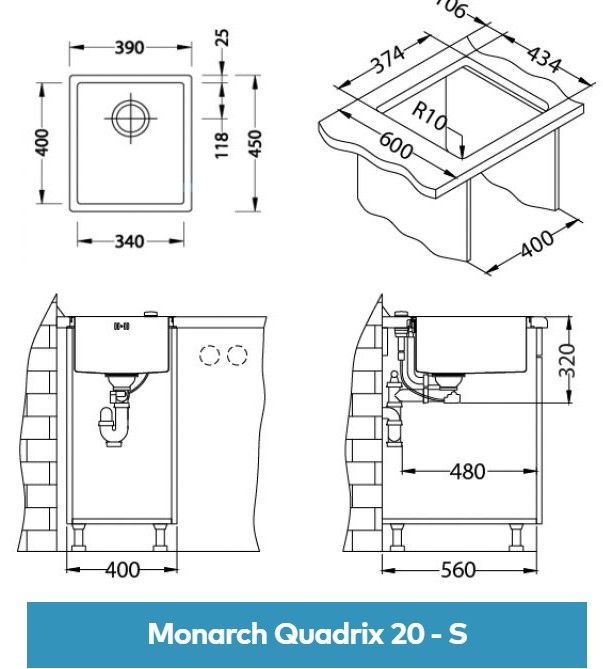 Мойка Alveus Quadrix Monarch 20 1103318 - Вид №3