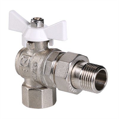 VT.228.NW.04 Кран шаровой VALTEC BASE угловой с полусгоном и белой ручкой Valtec 1/2" 