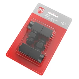 Набор вентилей для радиатора Royal Thermo Cube 1/2" угловой цвет черный
