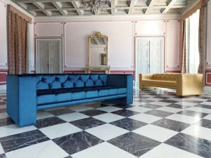 Domingo Salotti Тафтинговый 4-местный тканевый диван Tubby