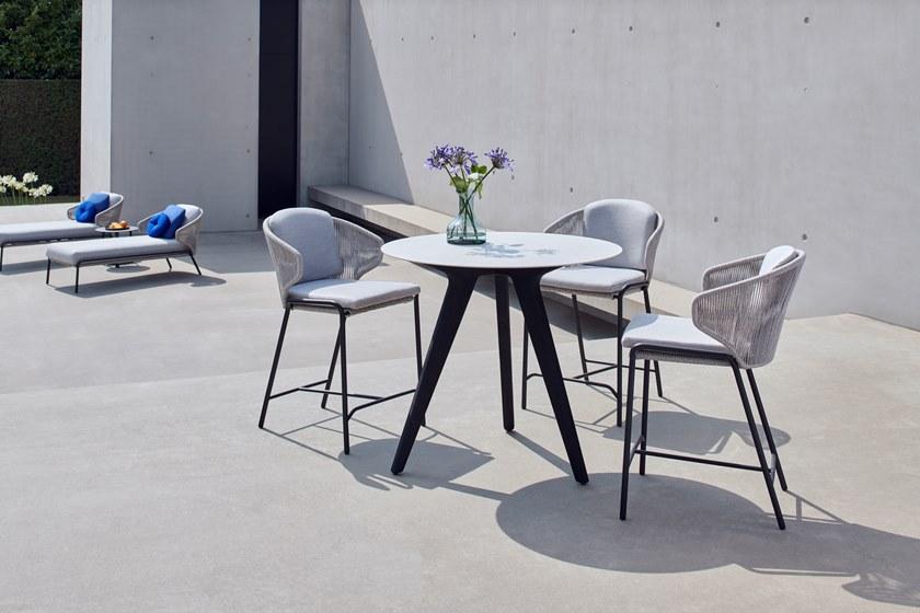 MANUTTI Высокий металлический табурет с подлокотниками Radius Bs69 - bs70 - Вид №6