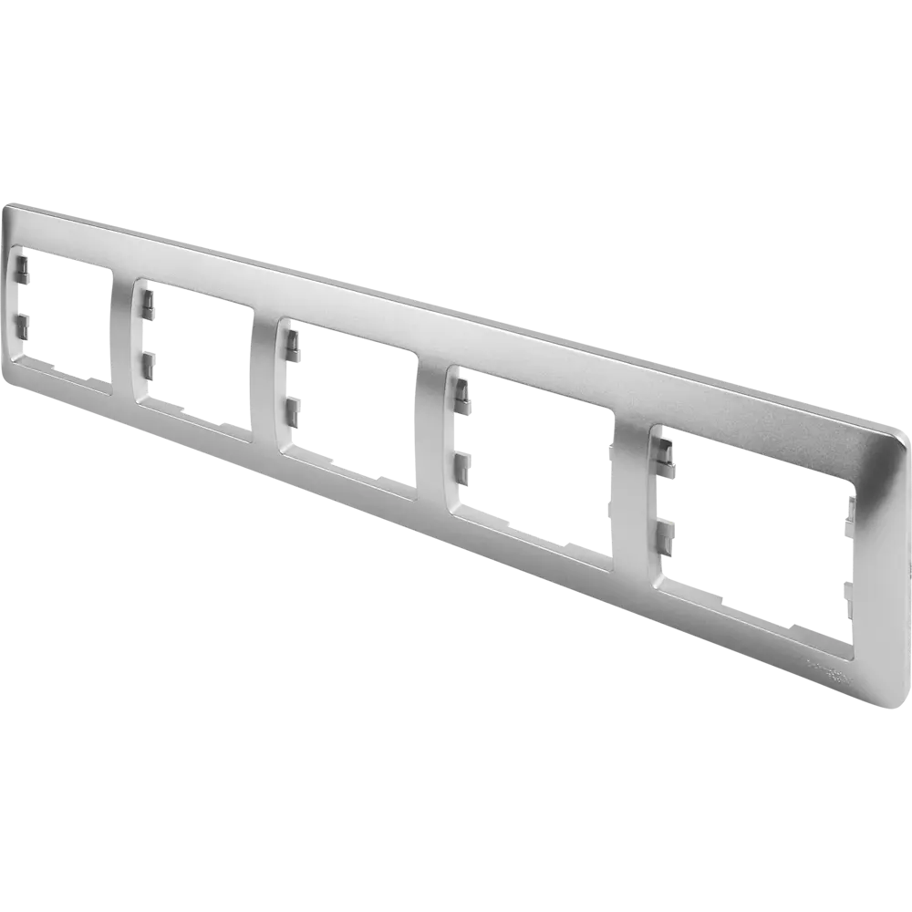 Schneider Electric Glossa - 5-постовая рамка для розеток в алюминиевом исполнении 86710234 STLM-0070837 - Вид №1