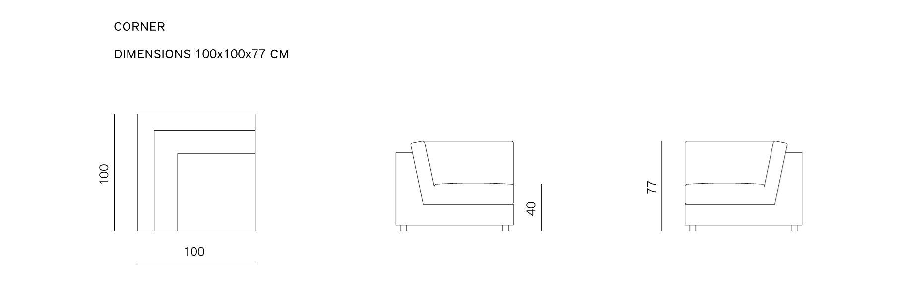 Тканевый диван с полуостровом prostoria Классическая ARCH-00149962 - Вид №3