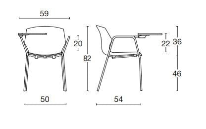 Стул для конференций из полипропилена с опрокидыванием Diemme No Frill ARCH-00081526 - Вид №5