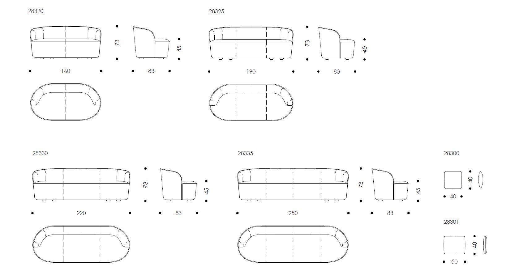 2-местный тканевый диван Wittmann Bun ARCH-00059590 - Вид №3