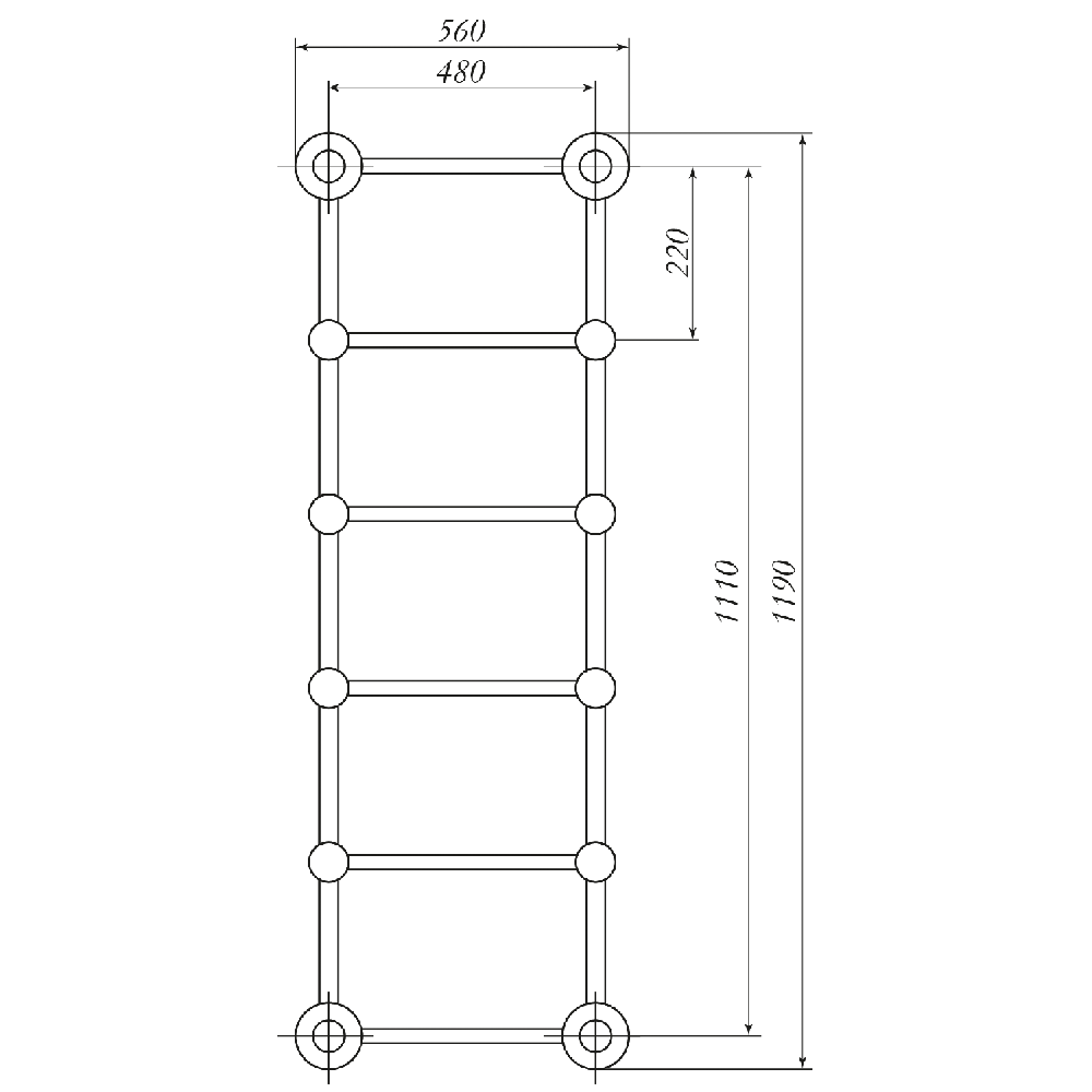 Полотенцесушитель MIGLIORE Colosseum ML.CLS-EL.310.BR 48 x 111 см бронза, провод слева  - Вид №1