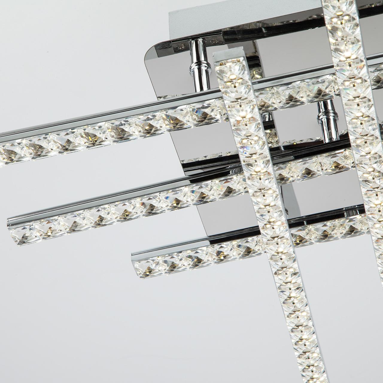Потолочный светодиодный светильник Eurosvet Soprano 90041/6 хром EUROSVET SOPRANO CHROME 202272 Прозрачный;хром  - Вид №1