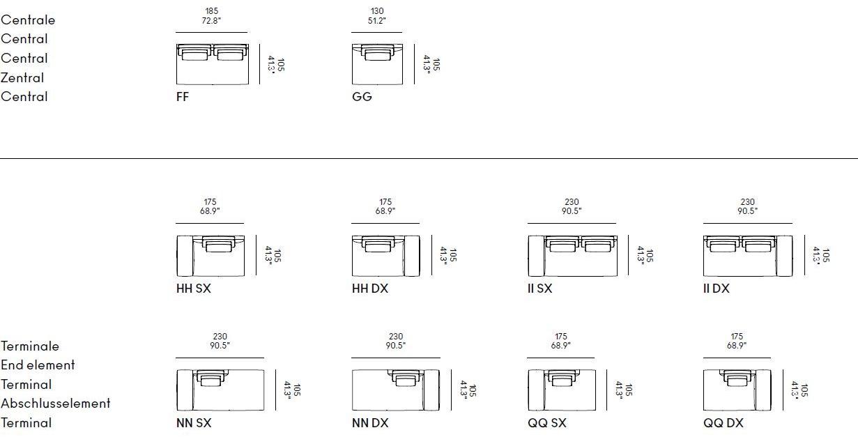 Casamania & Horm Модульный диван со съемным чехлом из ткани или кожи Miles sun-id-1389996 - Вид №9