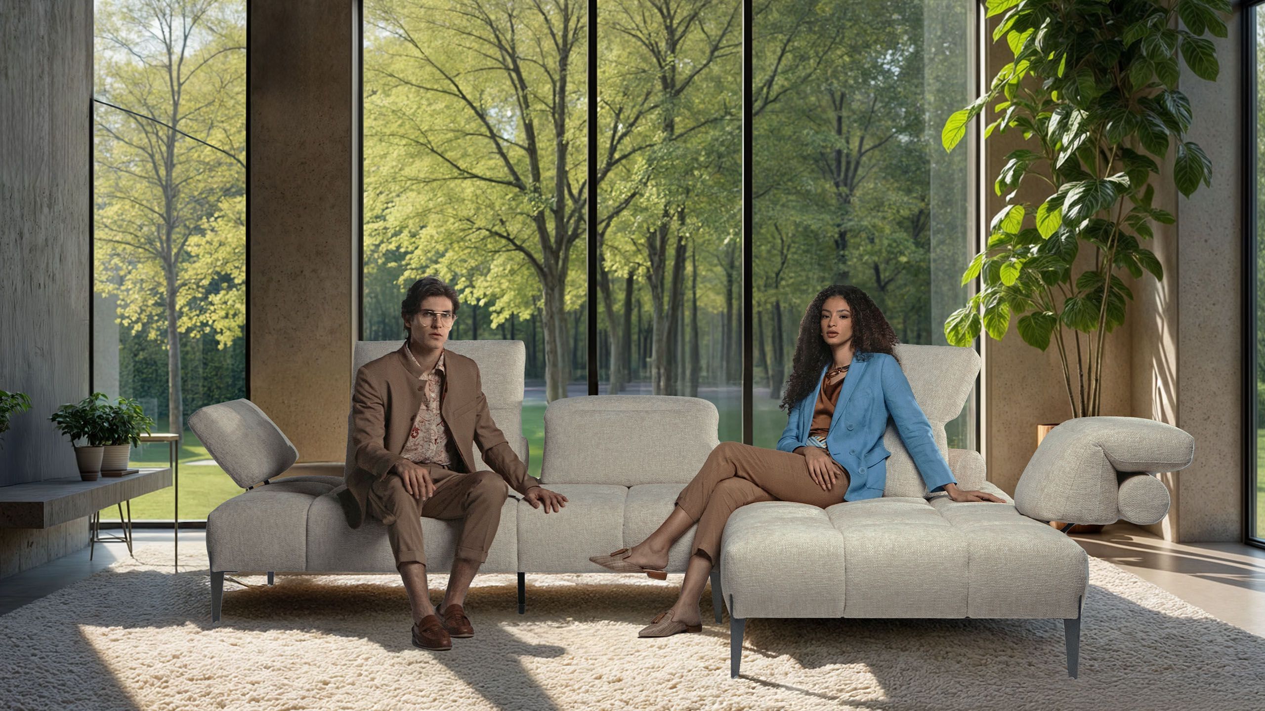 Кожаный диван с подголовником Calia Italia премиум ARCH-00027356 - Вид №11